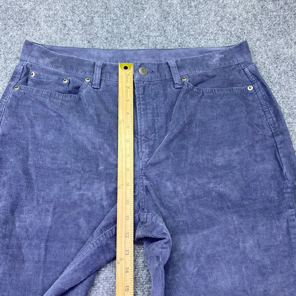 LL Bean BeanFlex Straight Leg Favorite Fit Corduroy Pants Blue 14 Reg 520828